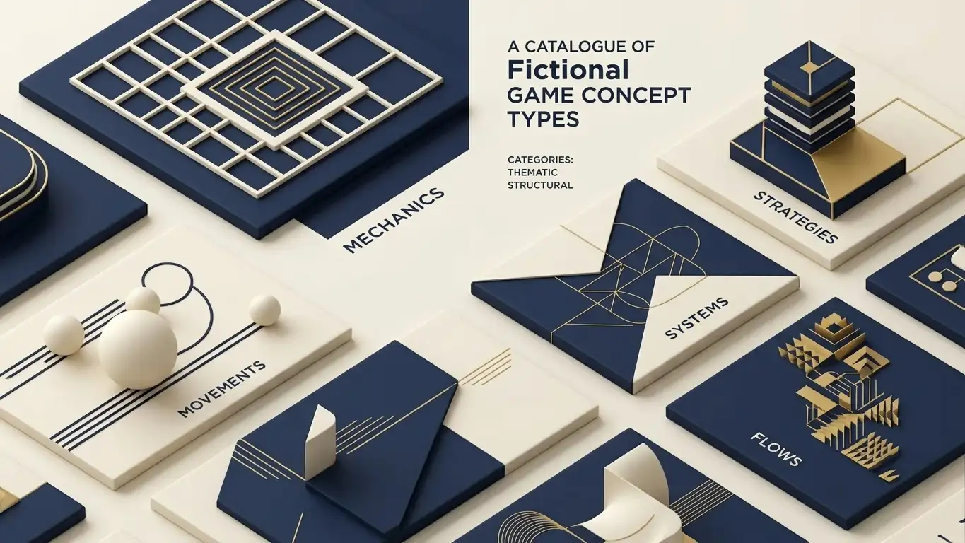 Abstract catalogue tiles representing pokies table games and other casino categories